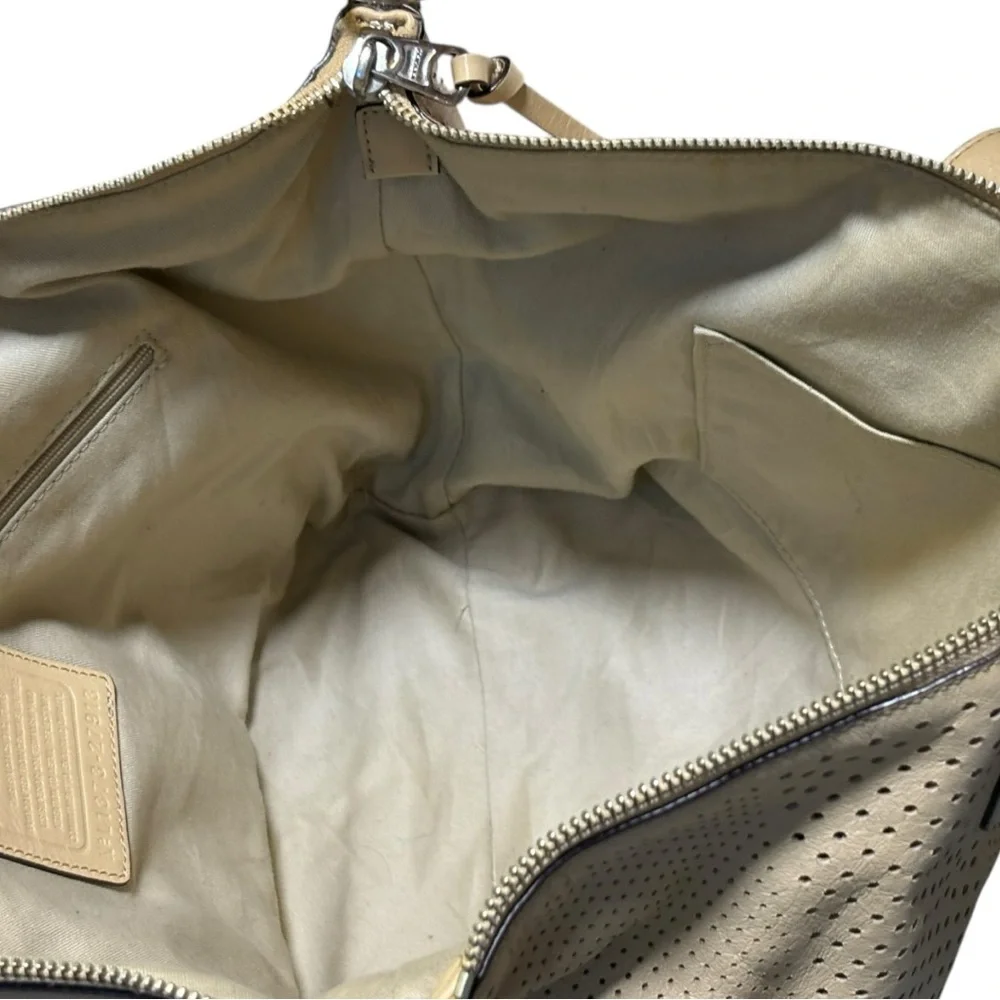 Coach Tan Perforated Tote Bag